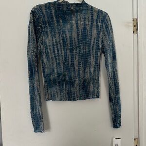 Moa Moa Navy Tie-Dye Long Sleeve Top